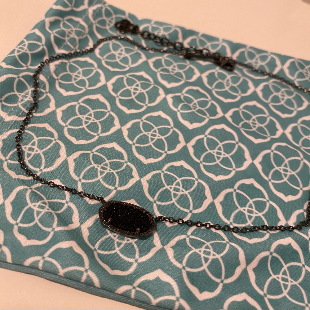 Kendra Scott Black Drusy Elisa Necklace